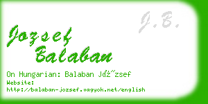 jozsef balaban business card